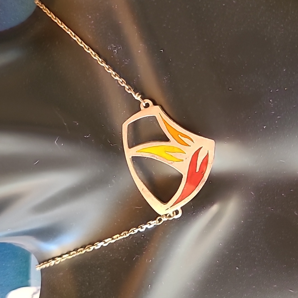 Reversible Blue Ice & Orange Fire Necklace